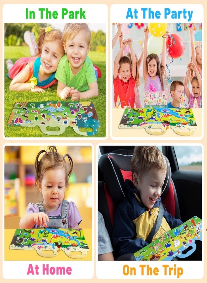 Slipps Reusable Sticker Books for Kids - Cute Waterproof Sticker for Toddler 2-6 Year Old Fun Travel Toys Learning Activities Girl Boy Gift Birthday Party Play Set (Pack of 3) Animal+Dinosaur+Insect - Image 5